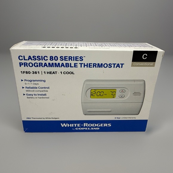 White-Rodgers Other - White-Rodgers Copeland Classic 1F80-361 5+1+1 Day Programmable Thermostat 1H/1C